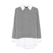 Mock Neck Shirts ML A5018 Roberto Collina , Gray , Dames