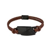 Armband Mannen Leer Bruin Magneetsluiting Gevlochten Police , Black , ...