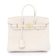 Pre-owned Leather handbags Hermès Vintage , Gray , Dames