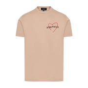 Italiaans Katoenen T-shirt Dsquared2 , Pink , Heren