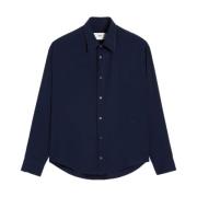 Navy Blue Boxy Fit Shirt Ami Paris , Blue , Heren