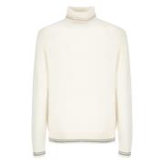 Ivoor Virgin Wol Hoge Hals Sweater Lubiam , Beige , Heren