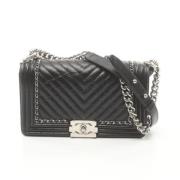 Pre-owned Leather chanel-bags Chanel Vintage , Black , Dames