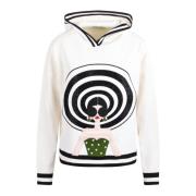 Staceface Gebreide Hoodie met Grafische Print Alice + Olivia , White ,...