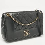 Pre-owned Leather chanel-bags Chanel Vintage , Black , Dames