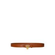 Leren riem met hangslot Ralph Lauren , Brown , Dames