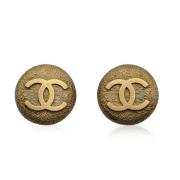 Pre-owned Metal earrings Chanel Vintage , Yellow , Dames