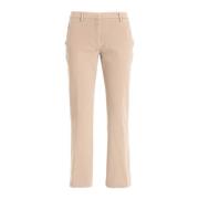 Beige Katoen Elastaan Broek Gemaakt in Italië True Royal , Beige , Dam...