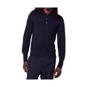 Lange mouw polo shirt Officine Générale , Blue , Heren