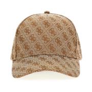 Baseball Cap met reliëf logo Guess , Beige , Dames