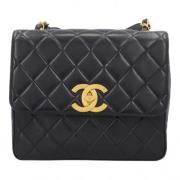 Pre-owned Leather chanel-bags Chanel Vintage , Black , Dames