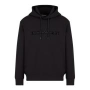 Zwarte hoodie met logobedrukking Emporio Armani , Black , Heren