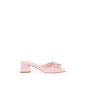 Muiltjes met Strass Gesp en Lakleer Roger Vivier , Pink , Dames