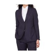 Diplomatieke Gestreepte Jurk Blazer Officine Générale , Blue , Dames