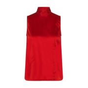 Vlam Rood Satijnen Mouwloze Top Dea Kudibal , Red , Dames