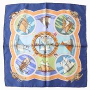 Pre-owned Wool scarves Hermès Vintage , Blue , Dames