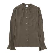 Zijdenmix Crepe Blouse Aspesi , Green , Dames