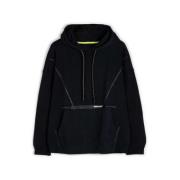 Streetwear Oversized Hoodie Zwart Munich , Black , Heren