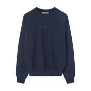 Navy Blauw Logo Trui Marni , Blue , Heren