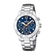 Blauw Stalen Kwarts Dameshorloge Festina , Gray , Dames