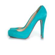 Pre-owned Suede heels Christian Louboutin Pre-owned , Green , Dames