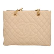 Pre-owned Leather chanel-bags Chanel Vintage , Beige , Dames