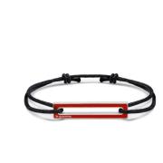 Rood Gelakt Koord Armband Le Gramme , Black , Unisex