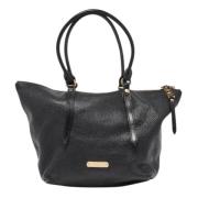 Pre-owned Leather shoulder-bags Burberry Vintage , Black , Dames