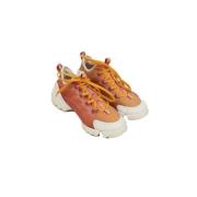 Pre-owned Fabric sneakers Dior Vintage , Orange , Dames