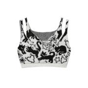 Jacquard Neve/Nero Top Bra Twinset , Multicolor , Dames