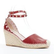 Pre-owned Leather espadrilles Valentino Vintage , Red , Dames