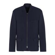 Blauwe Bomber Rits Jas Armani Exchange , Blue , Heren