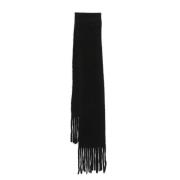 Zwart Alpaca Wolmix Franje Sjaal Séfr , Black , Heren