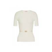 Wollen V Logo Riemtrui Valentino , White , Dames