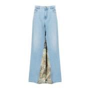 Wijde Pijp Distressed Jeans Pinko , Blue , Dames