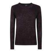 Luxe Cashmere Ronde Hals Gebreide Kleding Avant Toi , Purple , Dames