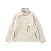 Fleece trui met drukknoopsluiting And Wander , White , Heren