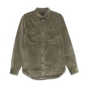 Khaki Corduroy Button-Up Shirt Tommy Hilfiger , Green , Heren