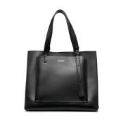 Elegante Zwarte Leren Tote Tas Jil Sander , Black , Dames