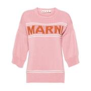 Intarsia Gebreide Trui Roze Marni , Pink , Dames