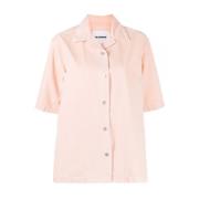 Elegant Pink Short Sleeve Shirt Jil Sander , Pink , Dames