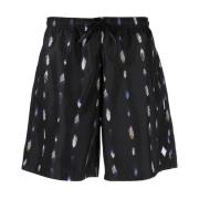 Zwarte Polyester Shorts Marcelo Burlon , Black , Heren