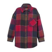 Rood Flanellen Oversized Shirt Timberland , Multicolor , Dames