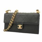 Pre-owned Leather wallets Chanel Vintage , Black , Dames