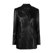 Zwarte leren casual blazer Proenza Schouler , Black , Dames