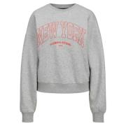 Merle Crew Sweatshirt Lichtgrijs Melange Jack & Jones , Gray , Dames