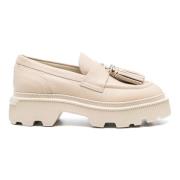 Roze Leren Loafers Santoni , Pink , Dames