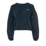 Zachte Cropped Sweatshirt met Ronde Hals American Vintage , Blue , Dam...