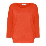 Tigerlily R-Neck Pullover Sweater Saint Tropez , Orange , Dames