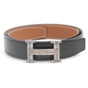 Pre-owned Leather belts Hermès Vintage , Black , Heren